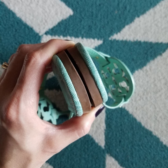 Teal Tory Burch Miller Sandals - Picture 4 of 5
